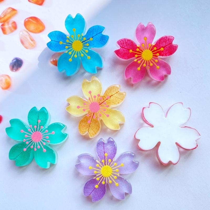 10Pcs New Cute Resin Mini Mixed Luminous Flowers Flat Back Cabochon Scrapbook Kawaii DIY Embellishments Accessories E36
