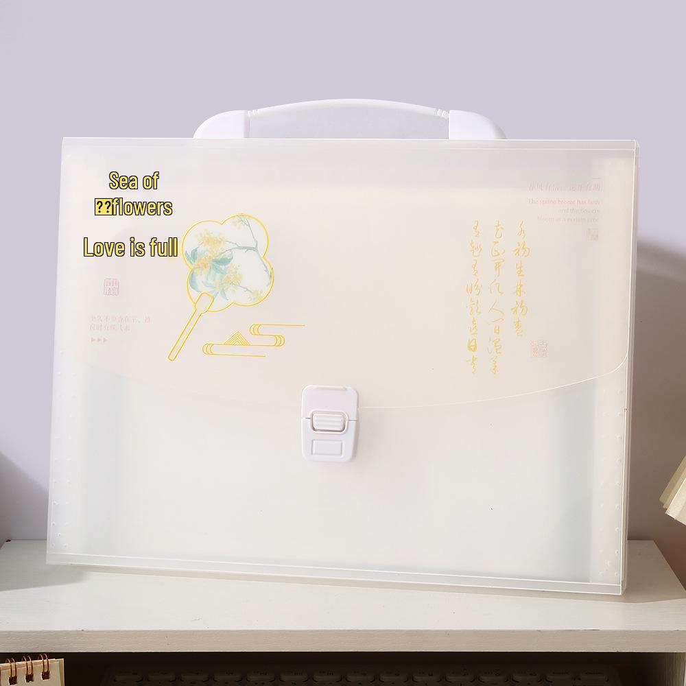 13-Pocket A4 Accordion Folder National Style Classification Bag for Student File Test Paper Storage 890₽