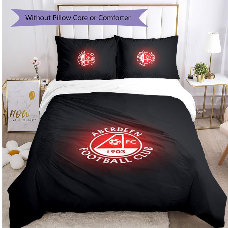 Set Biancheria da Letto Stampato Aberdeen FC 3 Pezzi Copripiumino Traspirante con Federe Biancheria da Letto Decorativa per Camera da Letto Casa