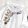 Unisex Oversized Hoodie With Cartoon Skull Dog Print Loose Fit Pullover Sweatshirt Casual Wear