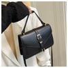 Women's Crossbody Bag Solid Color PU Leather Top Handle Flap Fashi Handbag Simple Design Stylish Messenger Shoulder Bag
