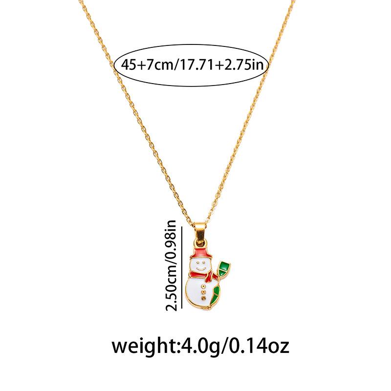 Christmas Snowman Letter Necklace: High-End Stainless Steel Choker
