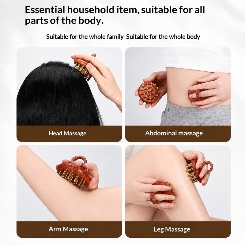 Portable Brass Gua Sha Massage Tool Head Neck Leg Body Meridian Massager Lymphatic Muscle Relief Pain Deep Tissue Massage