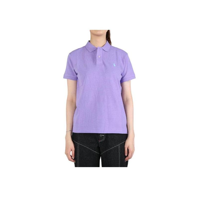 Ralph Lauren Signature Pony Embroidered Cotton Mesh Polo Shirt Women Cactus Purple 211506471-118