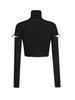Leeoweeo Zip-Up Long Sleeve T-Shirt (Black)