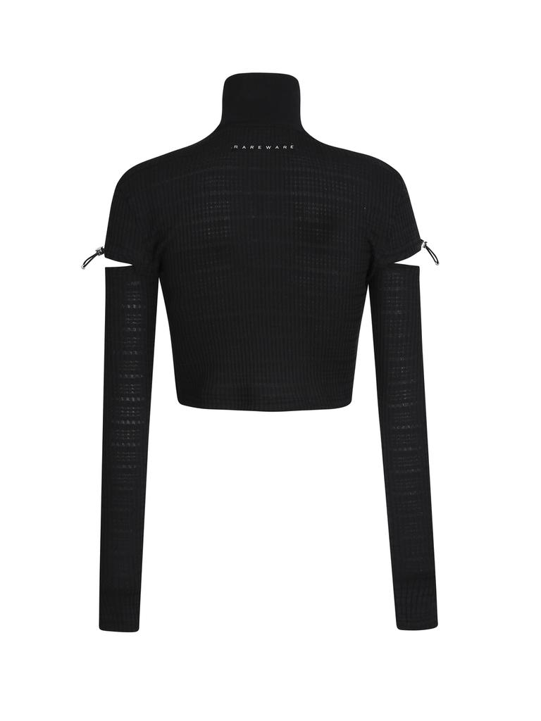 Leeoweeo Zip-Up Long Sleeve T-Shirt (Black)