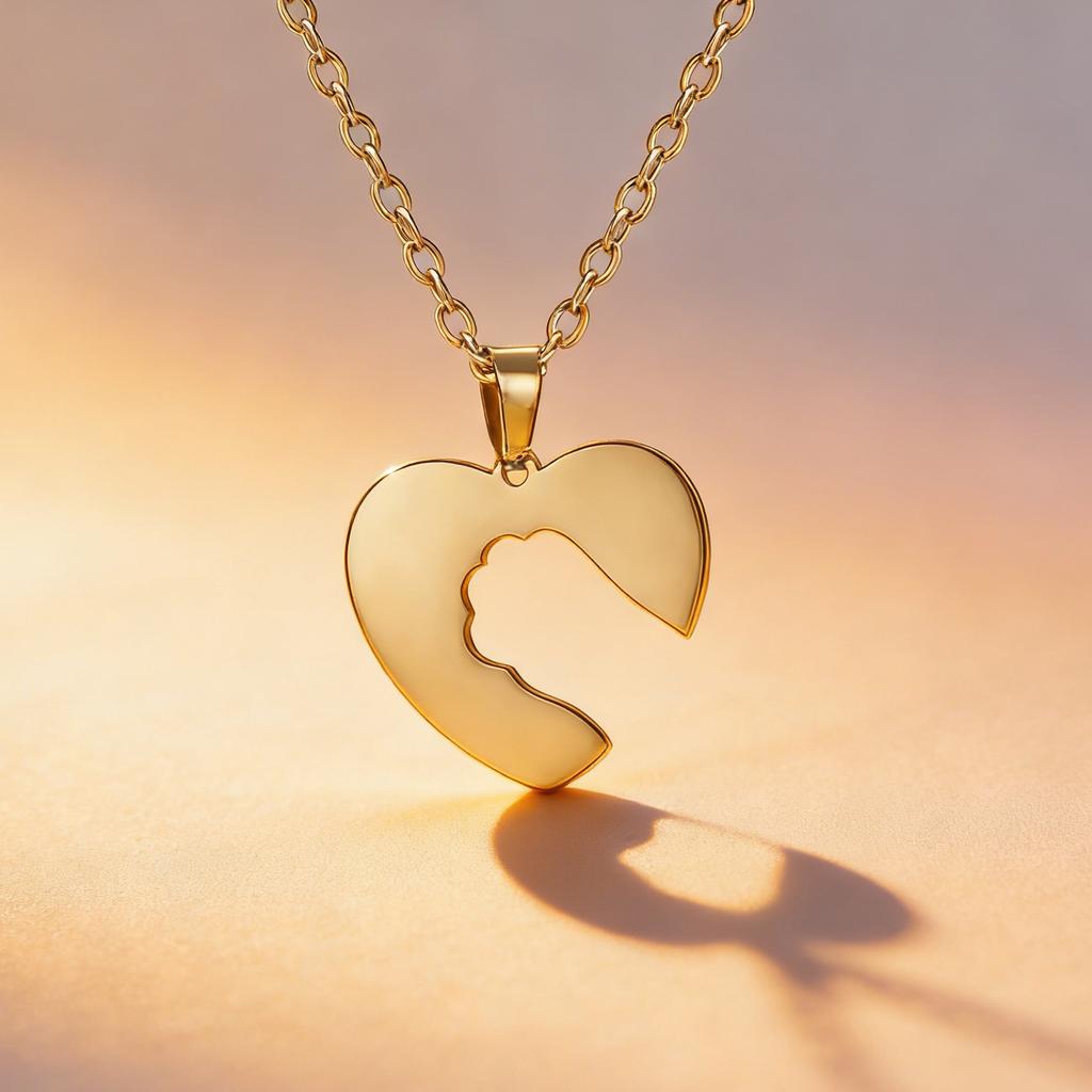 Heart Female Necklace Cat's Paw Charm Pendant Stainless Steel Jewelry on the Neck Cute Hollow Accessories Link Chain 2026 New