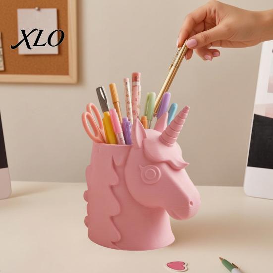 Cute Stationery Storage 3D Printed Horse Makeup Brush Holder for Desk, Vanity Organizer Dreamy Room Decor Pens And Stationery, Kawaii Container