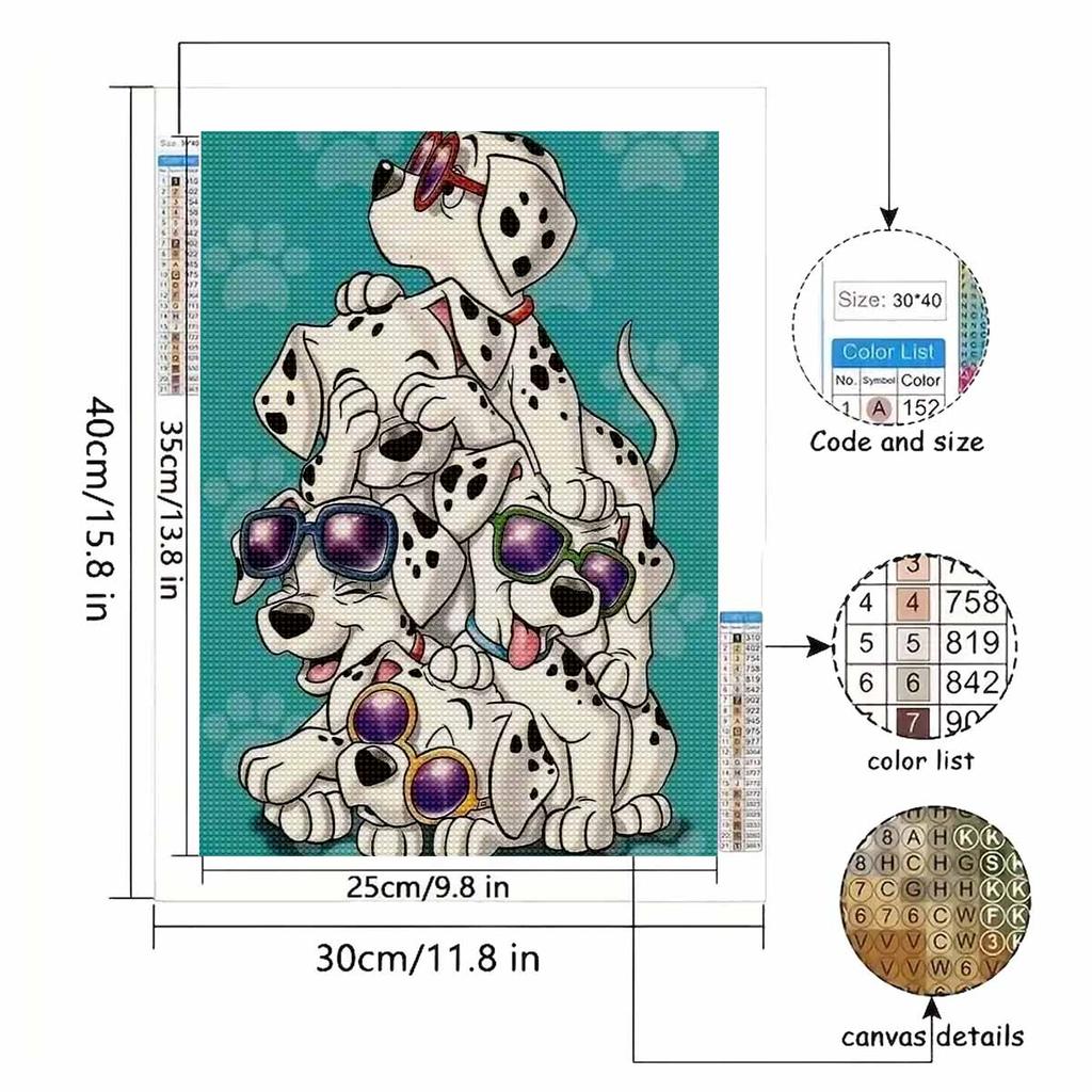DIY Diamond Painting A Group of Dalmatians Cross Stitch Kit Mosaic Art Diamond Painting Full Circle Diamond Home Decoration