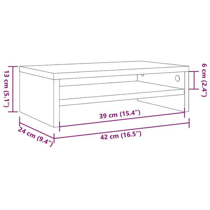 VidaXL Monitor Stand Old Wood 42 X 24 X 13cm Engineered Wood, Computer Stand, Keyboard Stand, Stand of 855796