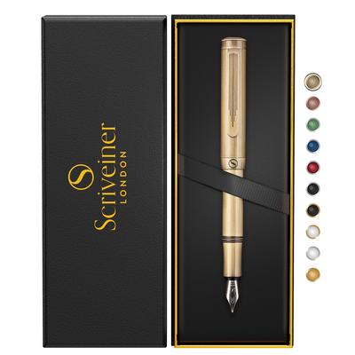 Pióro wieczne Scriveiner Luxury EDC Oszałamiające ciężkie mosiężne kieszonkowe ręcznie polerowane szczotkowana miedź Schmidt German Nib Unisex Idealny prezent na długopis Ładny projektant