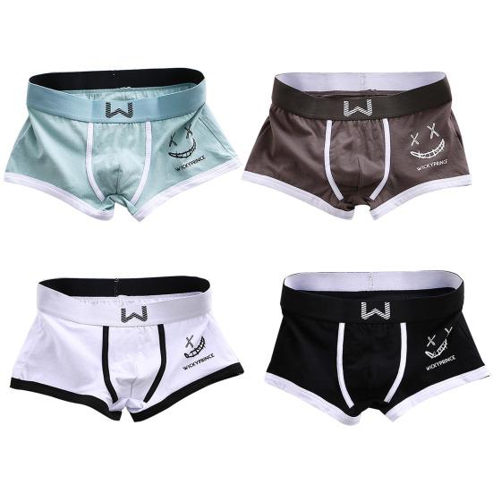 Muži Boxerské spodní prádlo Středně rostoucí elastický široký pás Šortky Kalhotky Kreslený potisk Slim Fit Spací prádlo