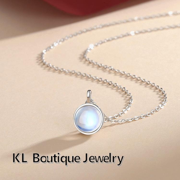 Original Necklace Round Moonstone Clavicle Chain Forest Small Fresh Girl Gift Fashion Simple Antler Pendant