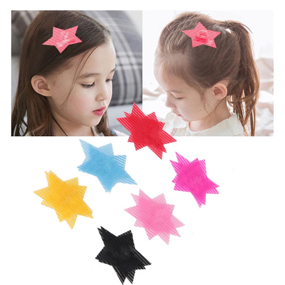 12pcs Star Shape Hair Sticker Fixed Hair Bang Clip Hair Paste Hair Accessories