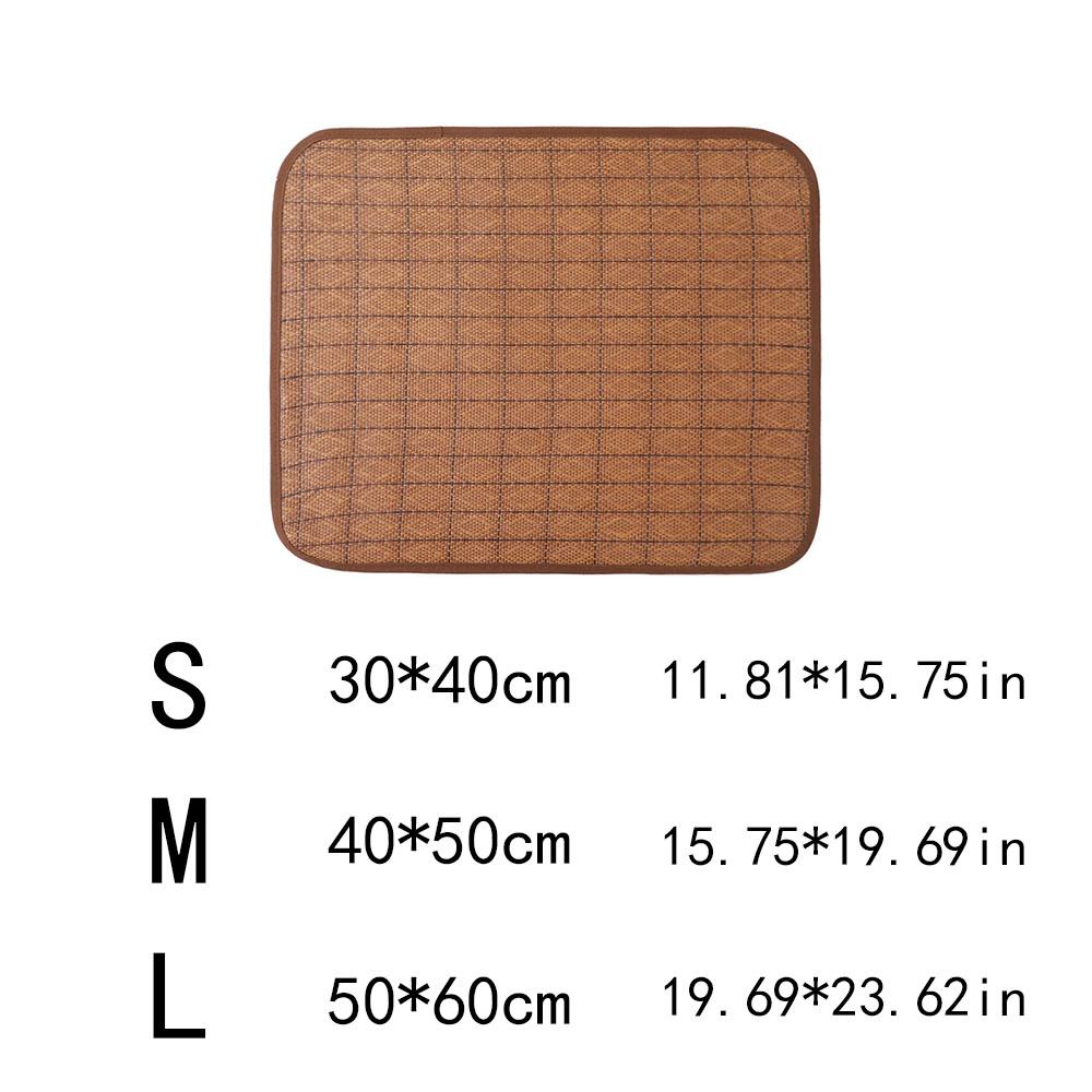 Summer Pet Cooling Mat  Rattan Woven Breathable Pad for Dogs & Cats, Comfortable Kennel Bed Mat, Pet Cooling Cushion for Hot Day