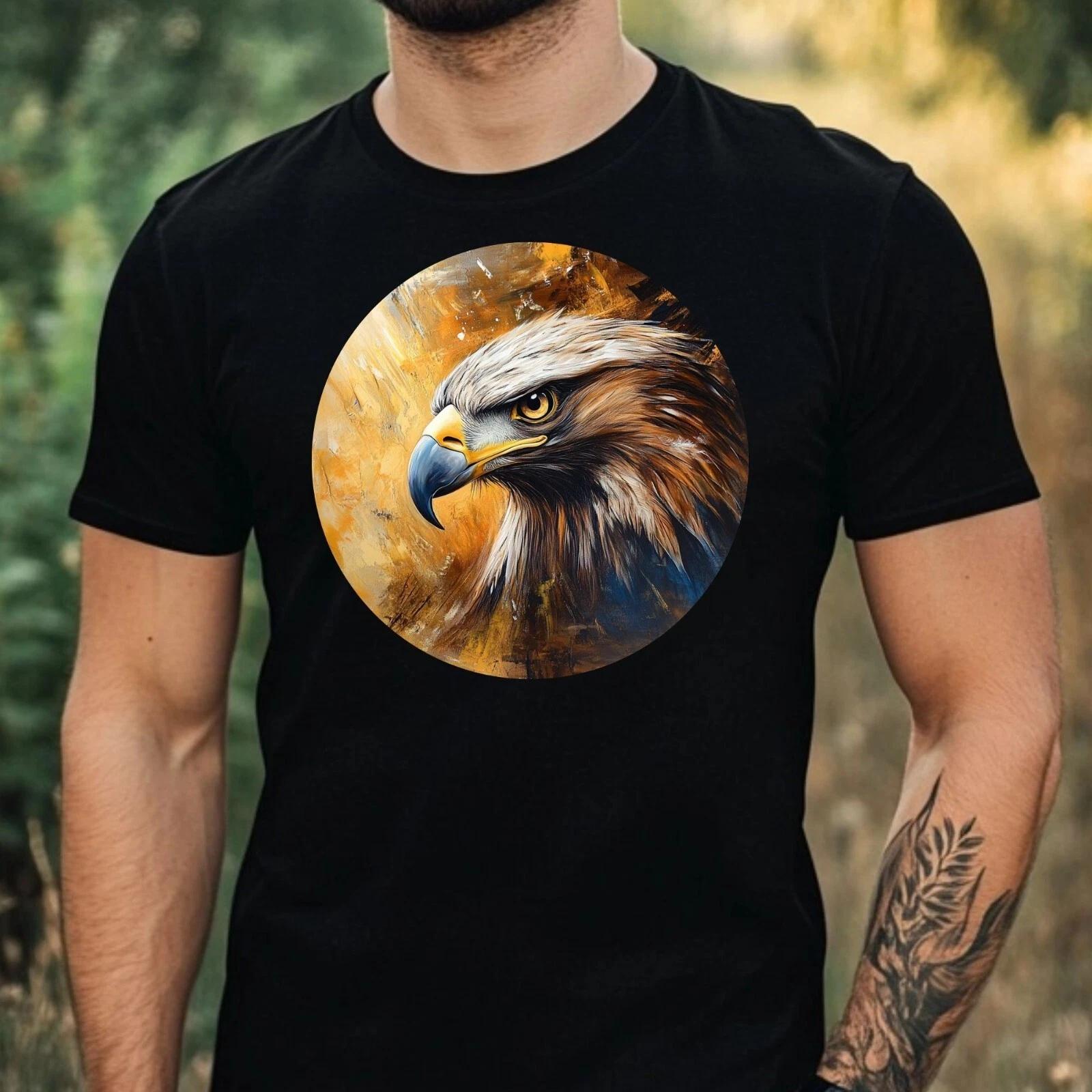 T-Shirt Herren Adler Portrait Motiv Baumwolle Größe XS bis 5XL XS