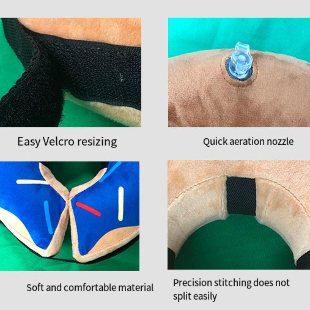 Protective Pet Recovery Cone Adjustable Inflatable Elizabeth Cone Collar Fastener Tape S/M/L/XL Dog Lick-proof Collar Wound