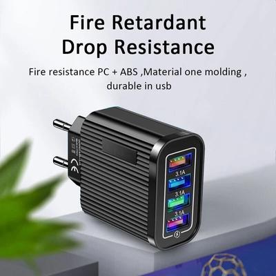 ראש טעינת טלפון סלולרי זוהר 4usb פס טעינת נסיעות סטנדרטי אירופאי מטען לטאבלט חכם USB