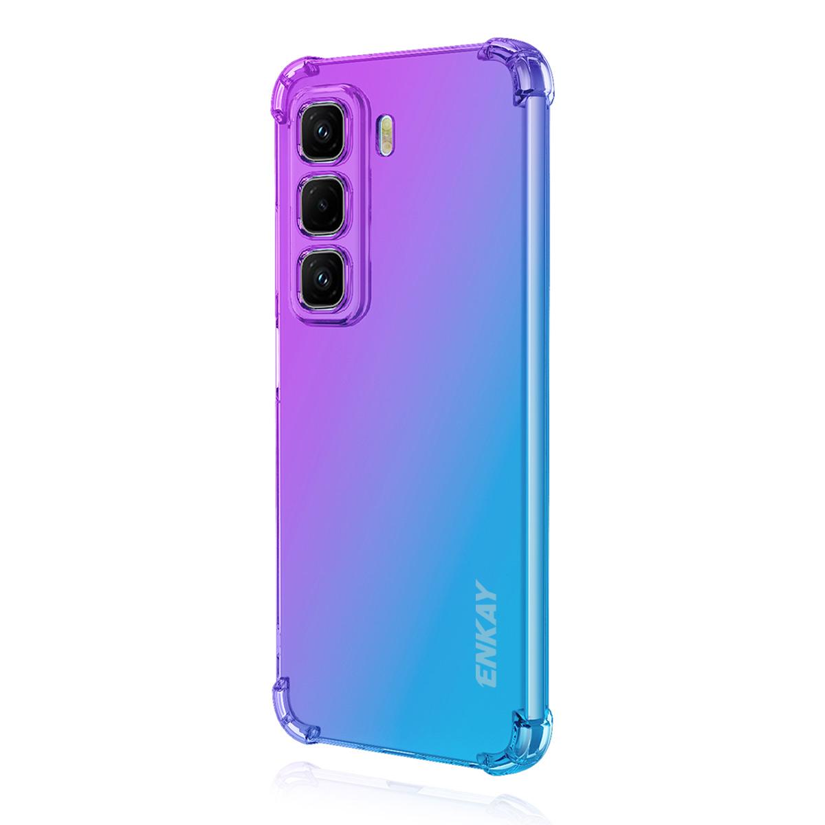 

For Infinix Hot 50 Pro+ 4G TPU Case ENKAY Thickened Four Corner Drop-proof Phone Back Cover Purple/Blue