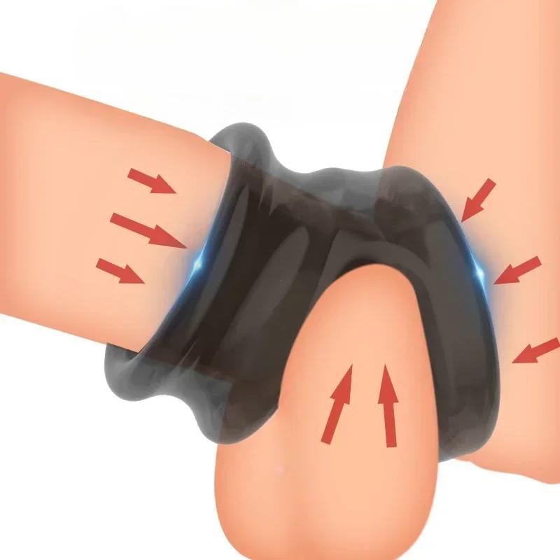 Cock Ring Penis Enlargement Sex Toys For Man Gay Delay Ejeculation Adult Supplies TPE Dick Ring Male Masturbator Sex Shop 18+