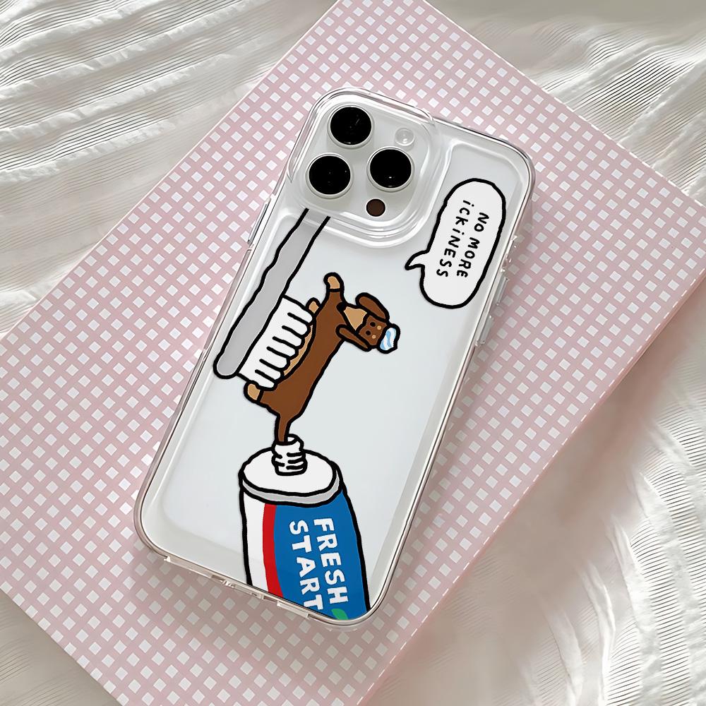 Cute Cartoon Dinosaur Phone Case for IPhone 17 16 16e 15 14 13 12 11 Mini Pro Max X XR XSMax 7 8 Air Plus Transparent Back Cover