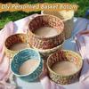 3 Pcs/Set Crochet Basket Base Poplar Plywood Unfinished Blank Cross Stitch Carved Hand-Woven DIY Crafts Basket Wooden Bottom