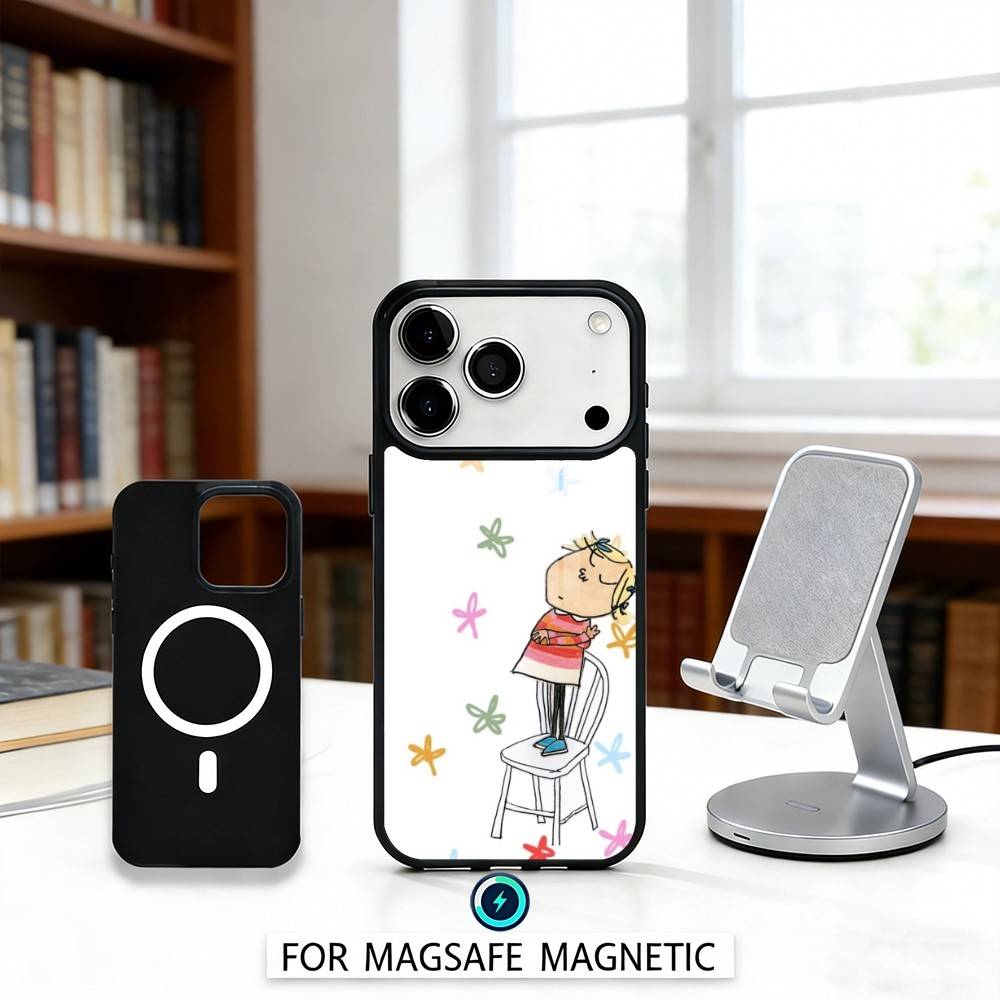 Charlie And Lola Anime Phone Case For iPhone17,16,15,14,13,12,Pro,Max,Magnetic For Magsafe Wireless Charging