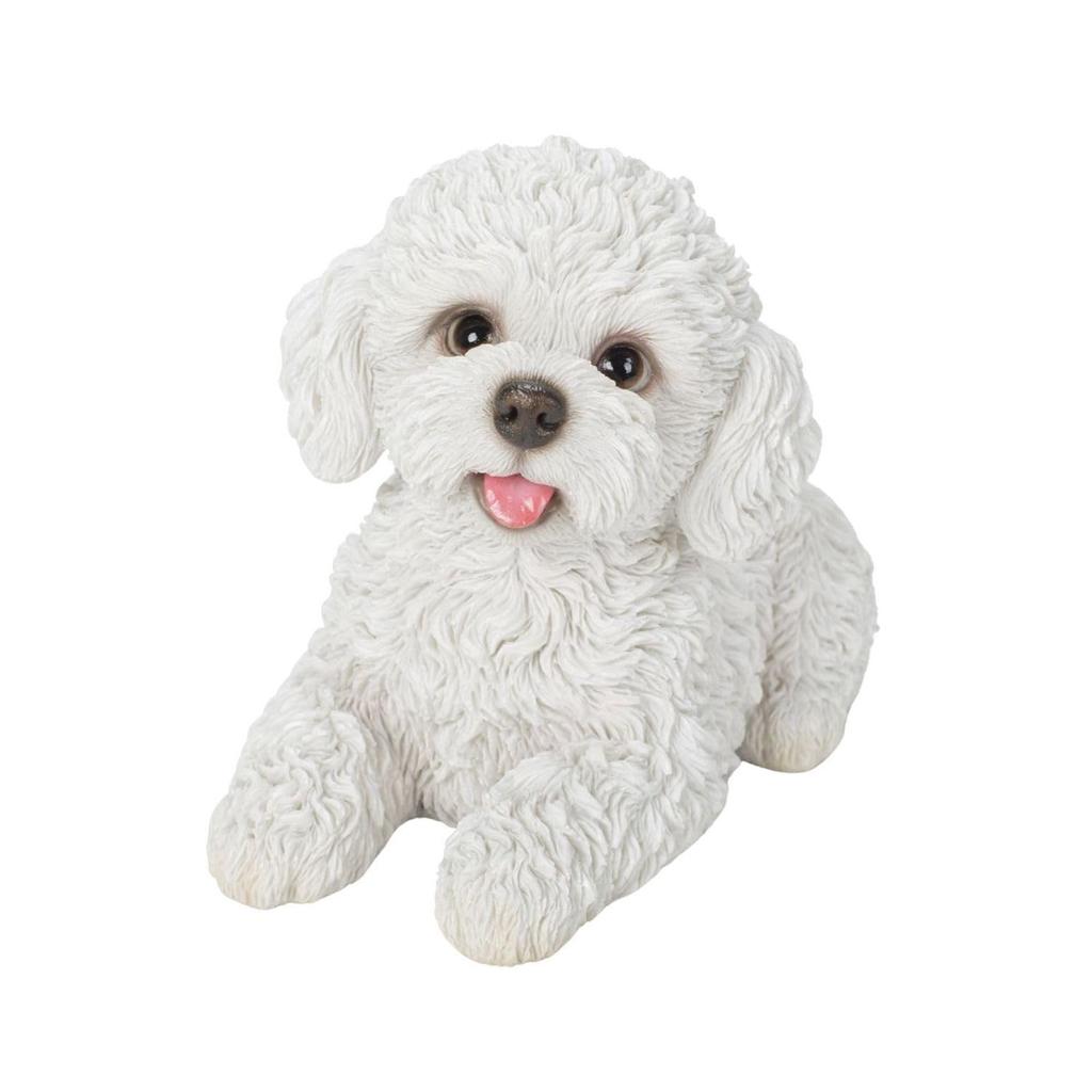 Ubia Toy Poodle Looking Up, Shiro, 16.5 x 8 x 11 cm, Doll Figurine, Animal Ornament, Garden Decor, Dog, H24093