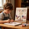 250th Anniversary Pearl Painting Kit, USA Anniversary DIY Pearl Art Set, Patriotic Bead Painting Craft Kit for Beginners Adults