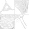 Sexy Dessous Set mit offenem BH und Höschen aus Spitze mit perforiertem Stringdreieck Geschenk [IPENNYE] Männer, T-Rücken-BH, Durchsichtig, Transparent, Höschen, Höschen,