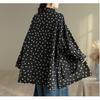 DIMANAF New Plus Size Autumn Women Coat Basic Long Sleeve Jackets Vintage Casual Loose Outerwear Black Cotton