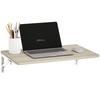 Wall-Mounted Folding Table, 60x40 Cm, Space-Saving Floating Desk with Rounded Corners, for Home Office, Living Room, Bedroom, Kitchen, Oak