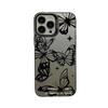 Cross Black Butterfly Silver Case for iPhone 16 Pro Max, 15, 14, 13
