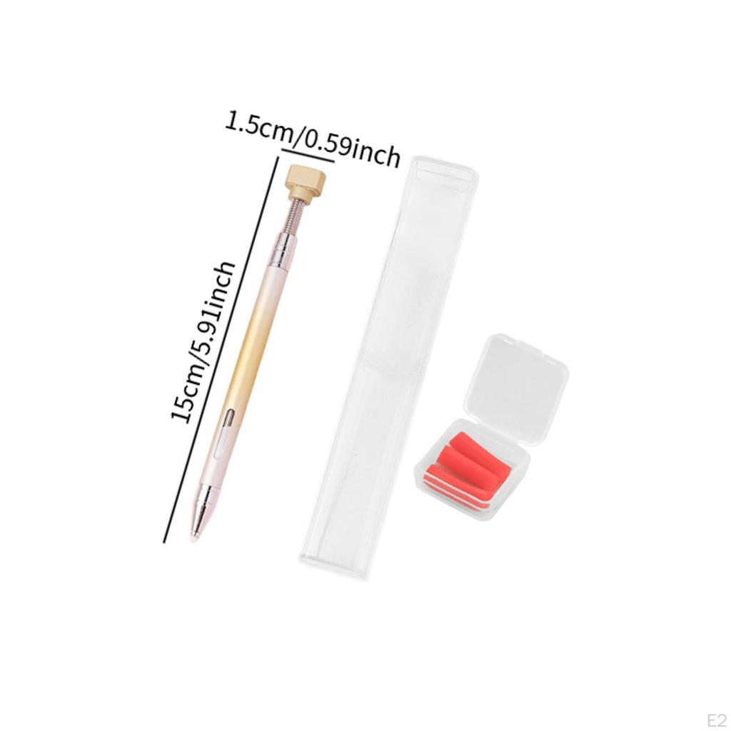 Rhinestone Picker Dotting Pen DIY Nail Art Tool Compact Multiuse Adjustable Refillable Replaceable