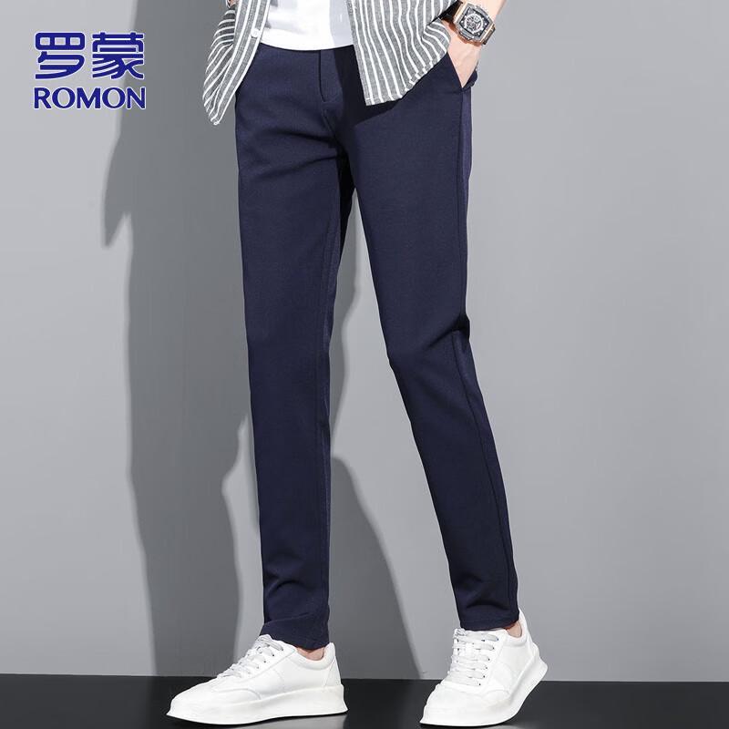 

ROMON Men s Slim Fit Business Casual Trousers 30