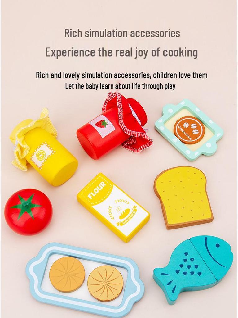 Wooden Kitchen Playset for Kids - Birthday Gift for Girls