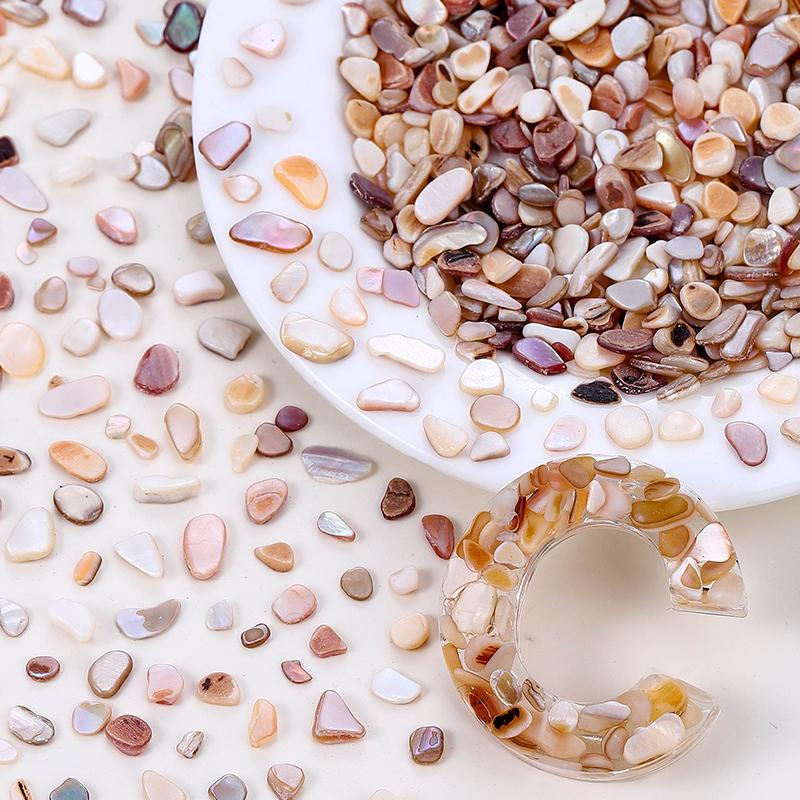 50g Crushed Shells Natural Pearl Light Nail Seashell Slices Particle Shell Charm for DIY Art Crafts Table Scatter Party Favor