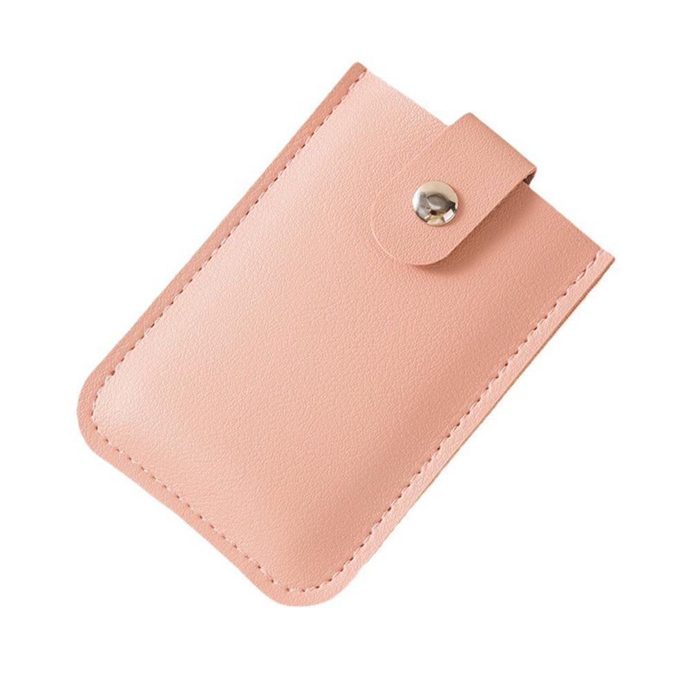 

Stackable Pull-Out Card Holder Multi-Card Slots Credit Card Holder PU Leather Pocket Business Card рожевий
