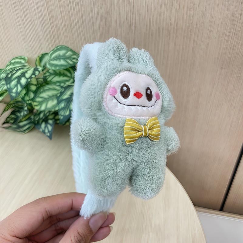 1pc 3D Plush Headband Labubu Plush Wash Face Headband High Headed Artifact