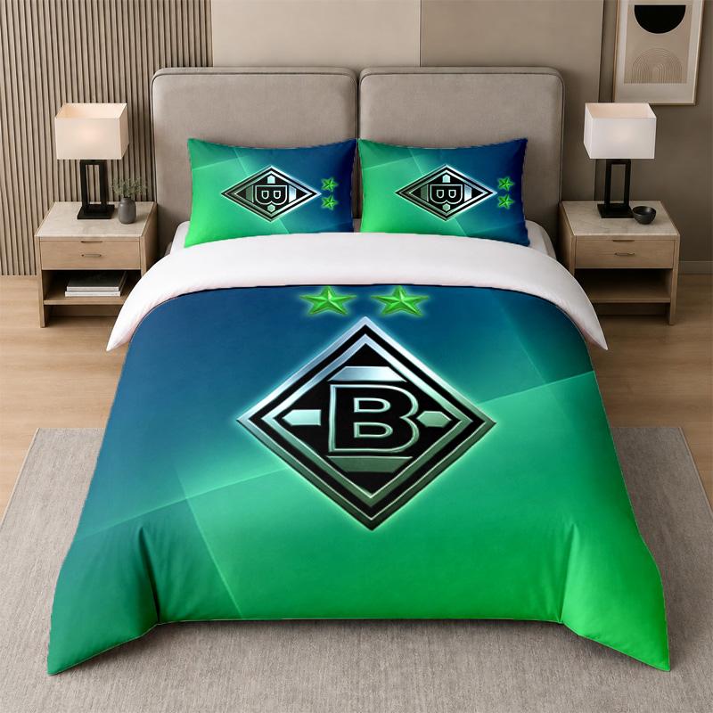 3Pcs Bedding SetBorussia Mönchengladbach Soft Bed Sheet and Two Pillowcases Home Bedroom Decor