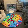 Retro Round Abstract Multicolor Floor Rug, Non-Slip Floor Mat for Office