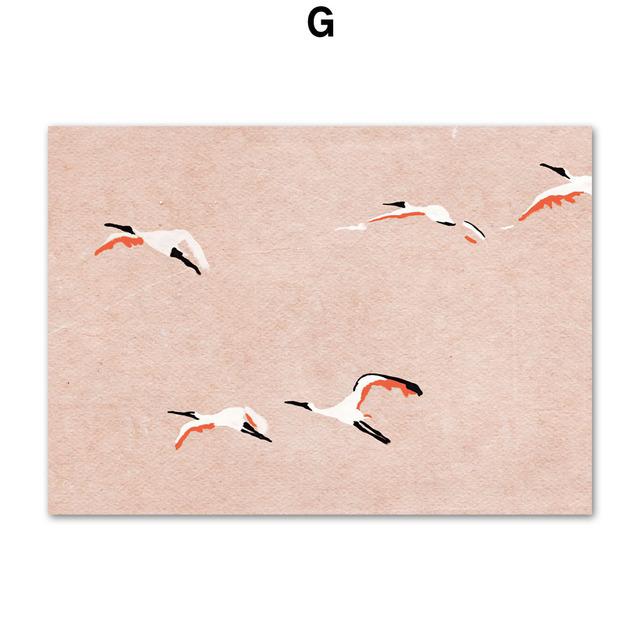 Mount Fuji Crane Japan Geisha Zen Wall Art Canvas Painting Nordic Poster and Prints Wall Pictures for Living Room Japanese Decor