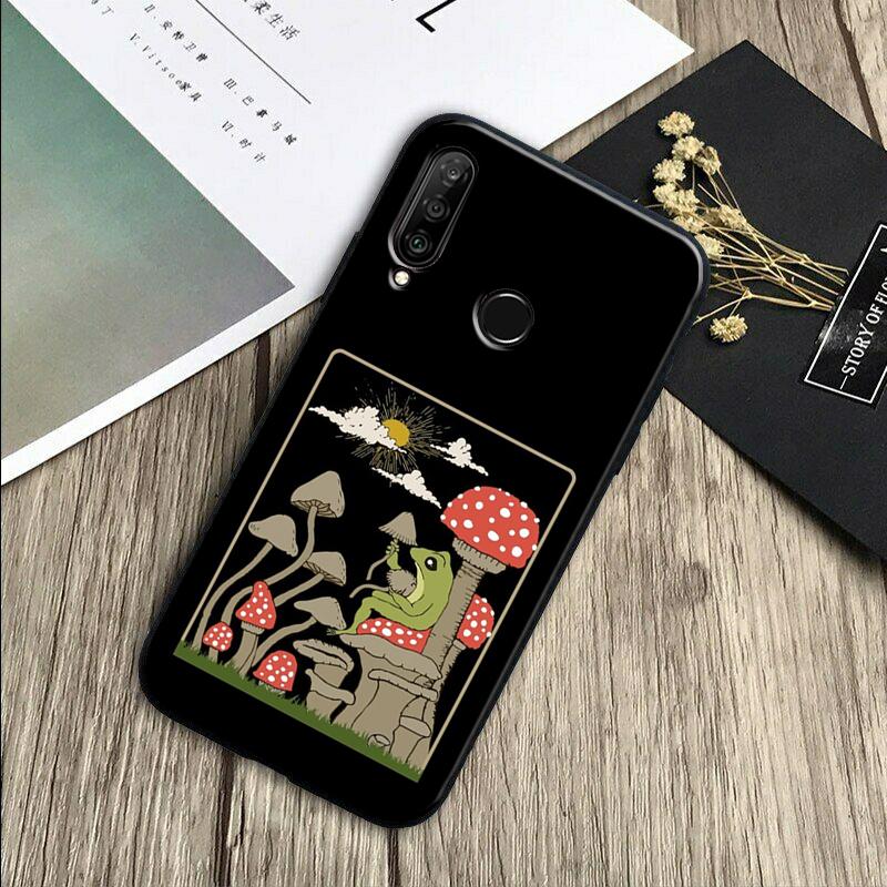 Cottagecore Frog Mushroom For Huawei Nova 11 12i 8i 7i 3i 9 10 SE Y60 Y61 Y70 Y72 Y73 Y90 Y91 P20 P30 Pro P40 Lite Case