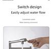 Robinet de cuisine pliable et pivotant mural en acier inoxydable NPT avec double ouverture/fermeture et flux d'eau froide simple