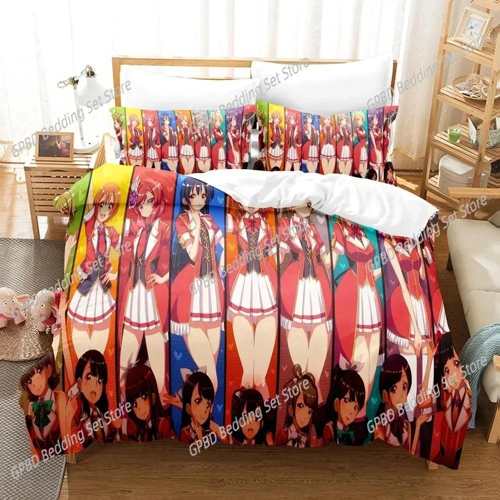 New 3D Printed Love Live 3D Duvet Cover Bedding Set Comforter Linen Pillowcases Home Decor Single Double Twin King Queen