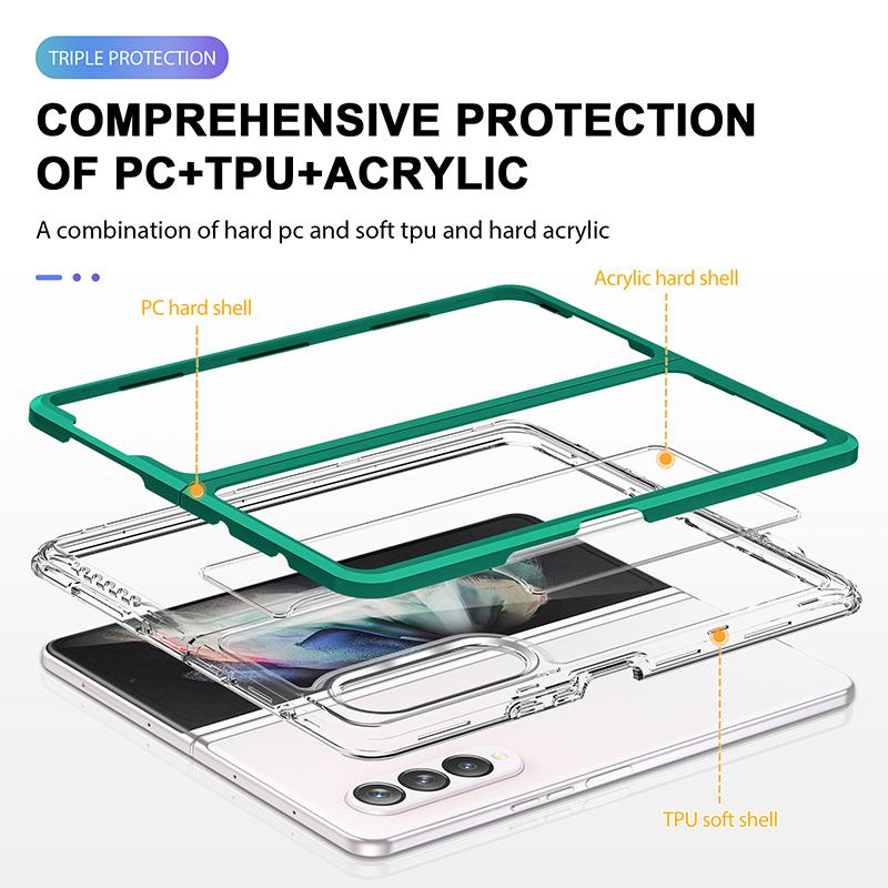 Ultra Thin Clear Phone Case For Samsung Galaxy Z Fold 4 Fold 3 Folding Screen Mobiles Fold3 Fold4 Transparent Hard Case Cover