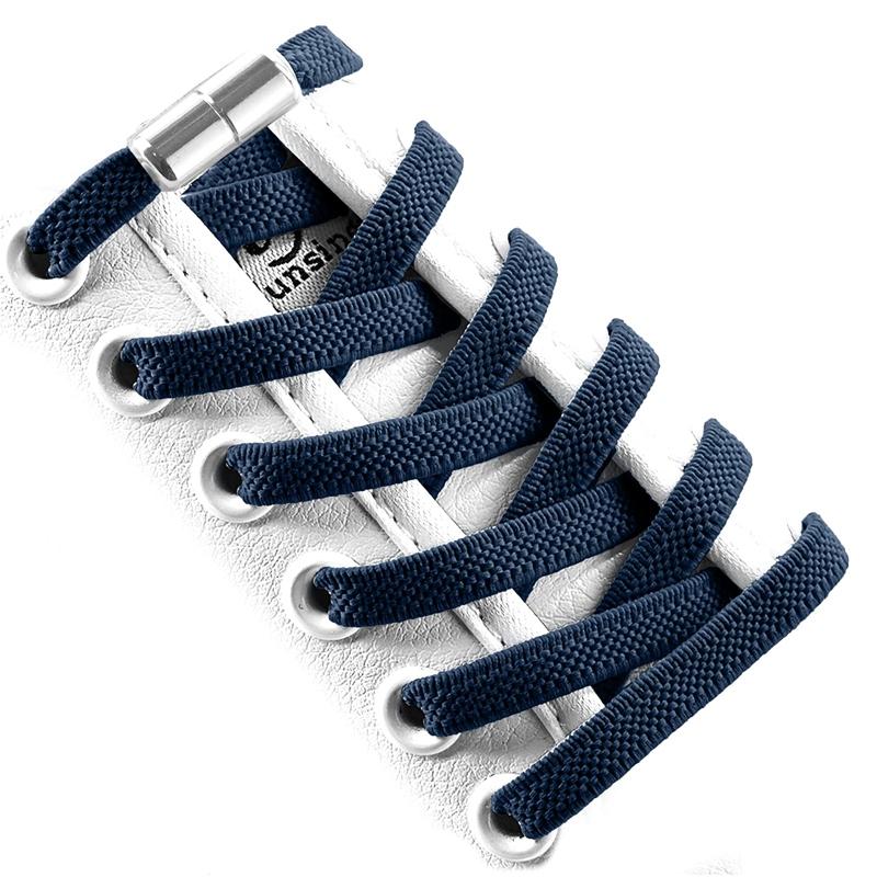 New Flat Elastic Shoelaces Round Capsule Metal Lock Man and Woman Universal No Tie Shoelaces Suitable for All Shoes Lazy Laces