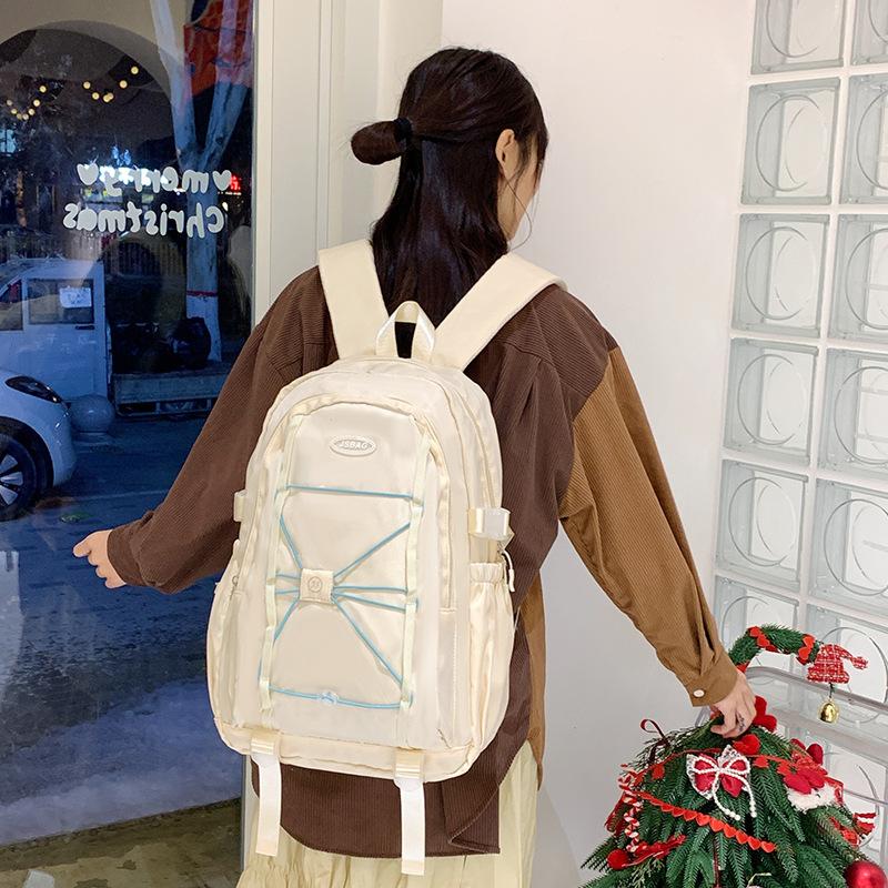 New niche versatile travel backpack, fresh, sweet and lightweight student schoolbag, large-capacity casual backpack
