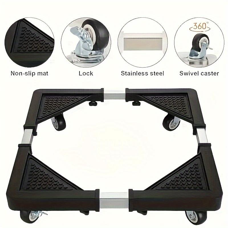 4 Locking Casters Stainless Steel Home Appliance Mobile Rack Expandable and Adjustable Base for Easy Moving Large Appliances