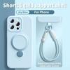 Magsafe Magnetic Bracket Liquid Silicone Phone Case For IPhone 13 14 15 16 17 Pro Max With Hanging Rope Anti fall Protective Cover